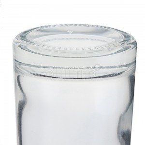 Clear 700 ml round liquor glass vodka bottle with lid