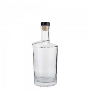 700 ml clear liquor bottle with cork