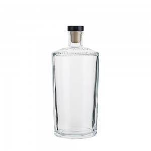 Custom 500 ml flint glass liquor bottle with cork