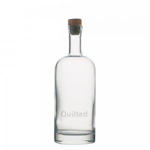 700 ml round shape liquor glass vodka bottle