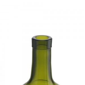 750 ml green color liquor spirit glass bottle with cork