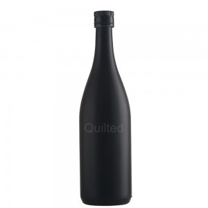750 ml matte black color liquor wine glass bottle