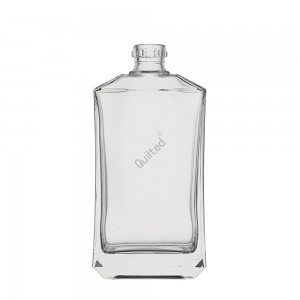 500 ml square shappe clear liquor glass whisky bottle