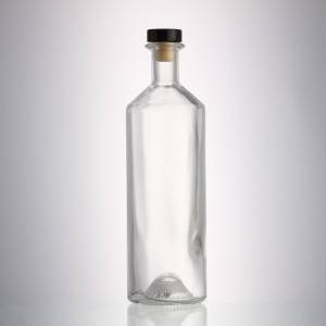 700 ml round liquor glass bottle with stopper cork