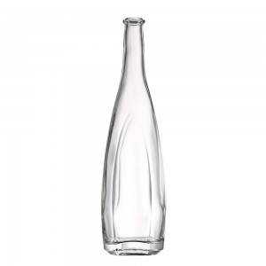 1000 ml flat round long neck liquor glass whisky bottle  – QLT