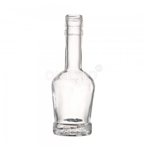 Clear 200 ml long neck liquor glass vodka bottle