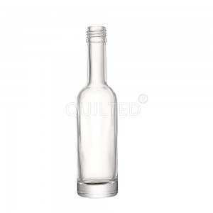 Mini 150 ml clear liquor glass gin bottle with screw