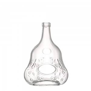700 ml unique shape flat glass liquor bottle