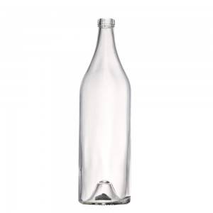 1000 ml liquor clear glass bottle with cork