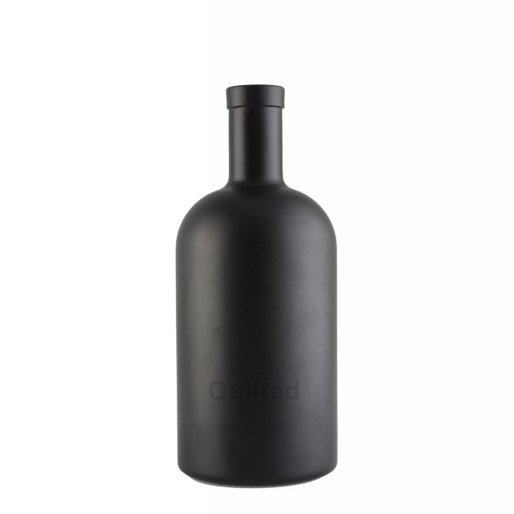 China Wholesale Fancy Tequila Bottle Quotes Pricelist- 500 ml matte black liquor glass bottle  – QLT