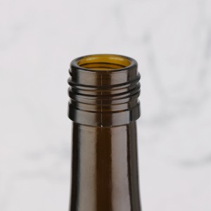 750 ml amber color red wine bottle with screw