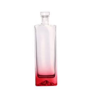 500 ml flat square shape liquor glass bottle with cover