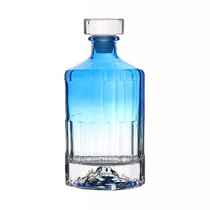 500 ml Gradient round shape liquor glass vodka bottle