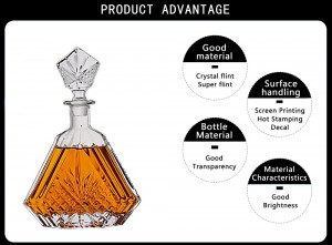 700 ml unqiue shape clear liquor glass whisky bottle