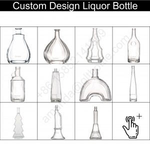 700 ml unqiue shape clear liquor glass whisky bottle