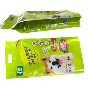Printed Reusable High Barrier Large Quad Seal Side Gusset Pet Food Packaging Plastic Pouch For Dog and Cat Food
