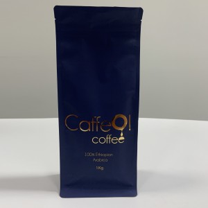 Customized High Quality Flat Bottom Pouch for Coffee Bean Packaging