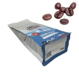Printed Food Grade Coffee Beans Packaging Bag with Valve and Zip