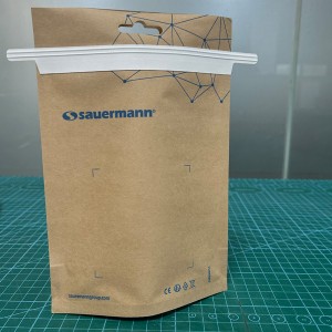 Kraft kompostirane stoječe vrečke s pločevinasto vezico