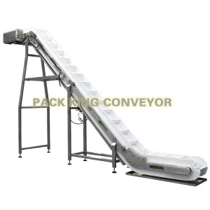 Inclined PP modular belt elevating conveyor easy to clean