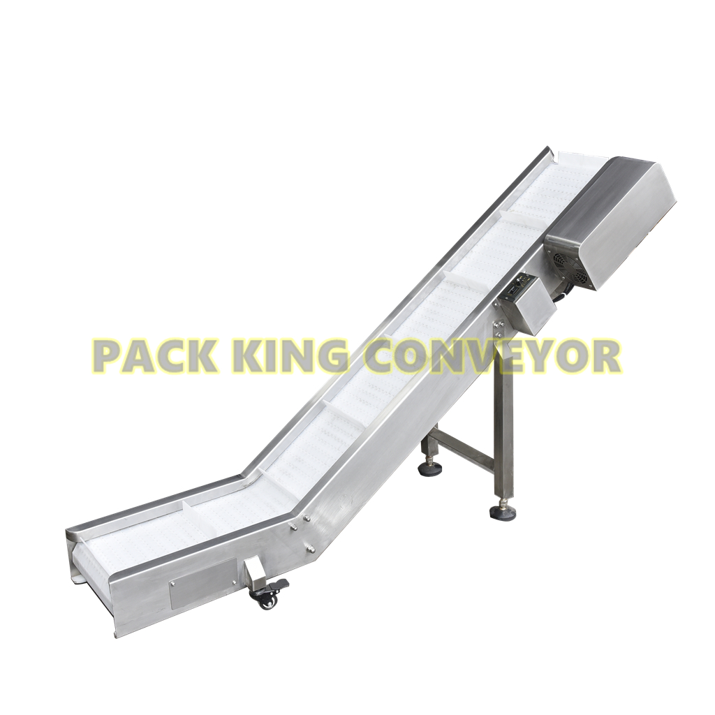 304 Stainless Steel PP/PVC/PU finished product Inclined Conveyor for food industry Featured Image
