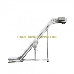 Inclined PP modular belt elevating conveyor easy to clean