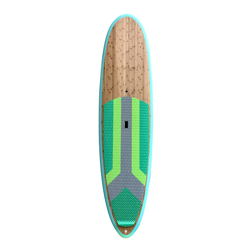 High Performance Fiberglass SUP Stand up Paddle Board Manufactory Epoxy Bamboo Paddle Boards with the heel Featured Image