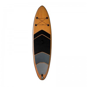 Popular Wood Style 11′x31”x6” Soft Top Surfboard Inflatable Paddle Board Sup Stand Up Paddle Board