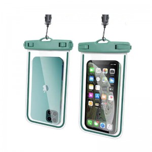 New Fluorescent Strip Luminous Transparent Mobile Phone Bag Swimming Diving Drift Camera Mobile Phone Waterproof Bag