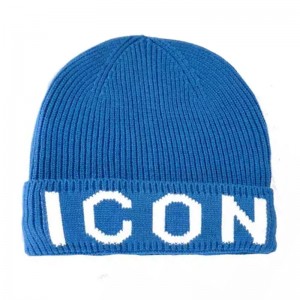 Custom Soft Winter Hat Knitted Beanies Elastic Letter Printing Solid Color Wool beanie Hat For Men And Women