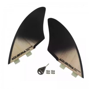 Customize Two Tab Twin Fins Surf Wood Keel Fin Surfboard Keel Fins