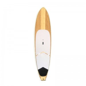 Best All Around Double Color Bamboo Splicing Sup Stand Up Paddle Board  With Bamboo Veneer OEM custom-made Bamboo Epoxy Fiberglass Eva Foam Sup