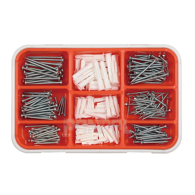 Chipboard Screw and plastic anchor Dowel Set 260pcs Featured Image