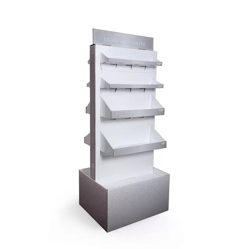 Best Price for Corrugated Cardboard Display Stands - Four Tier Double Sides Free Standing Corrugated Display Unit for Christmas Ornaments – Raymin