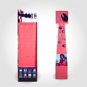 Double Sided Pegboard Hook Custom Paper Display Shelves for Armband Retail in Grocery Stores