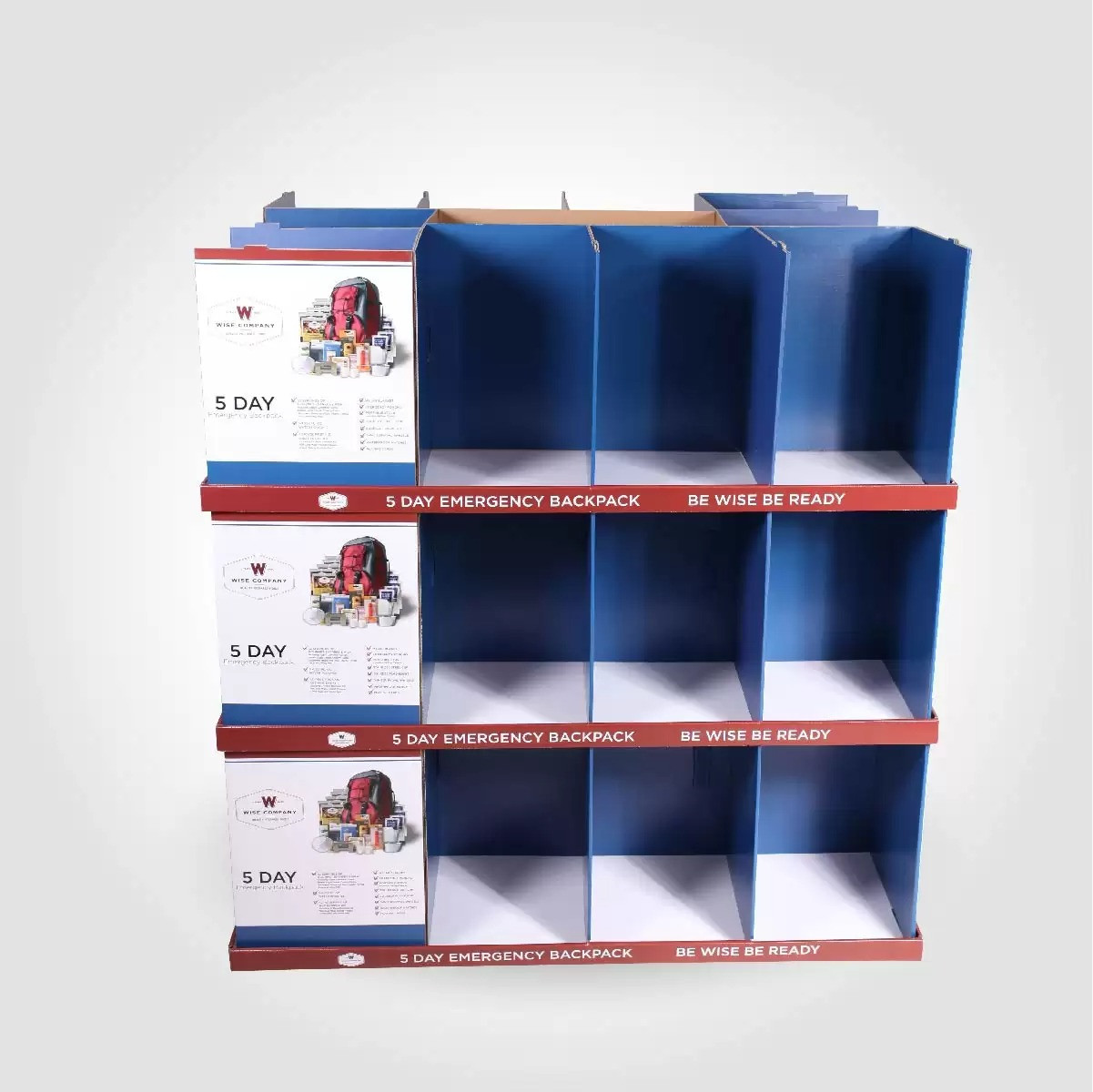 One of Hottest for Custom Pos Displays - Costco 3 layers Full Pallet Display for 5 Day Emergency Backpack – Raymin