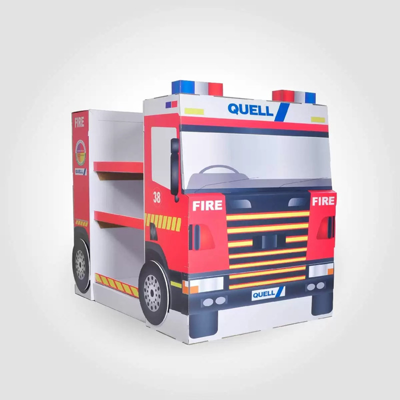 OEM Customized Counter Display Units Cardboard - Fire Fighting Truck Shape 3 Tier Full Pallet Display – Raymin