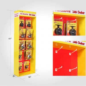 Corrugated Plastic Hook Grocery Store POS Display Stand Unit for Fishing Accessories Items in UAE