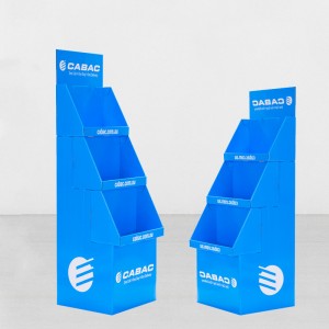 3 Tier Blue Cardboard Marketing Display for Australia Market in Store Retail