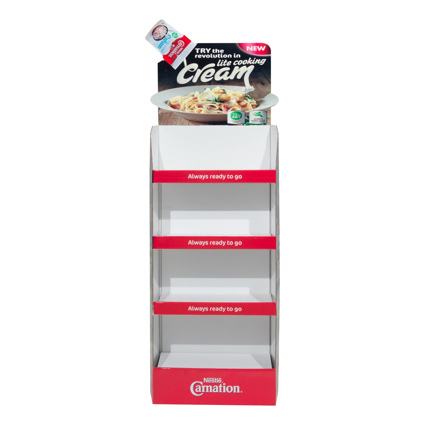 OEM/ODM Manufacturer Cardboard Display Cases - 4 Shelves Floor Corrugated POP Display Unit for Snack or Food – Raymin