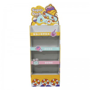 Cute Summer Water Bottles Eco Friendly Cardboard Retail Display Stand unit in 4 tiers
