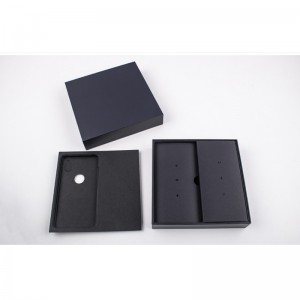 Black 2 Piece Type of Rigid Box Design for Mobile Phone Packaging