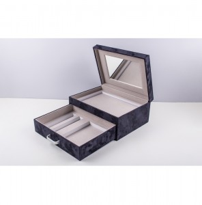 Drawer Style Double Layer Hardboard Cosmetic Box