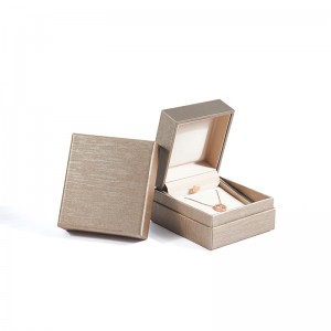 High-grade Classic Rose Gold Brushed PU Leather Jewelry Box for Ring, Necklace and Bracelet