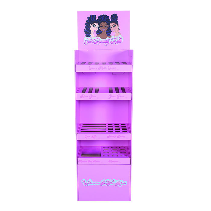 OEM Manufacturer Custom Cardboard Floor Displays - Beauty Products Promotion Shelf Display Standing Unit – Raymin