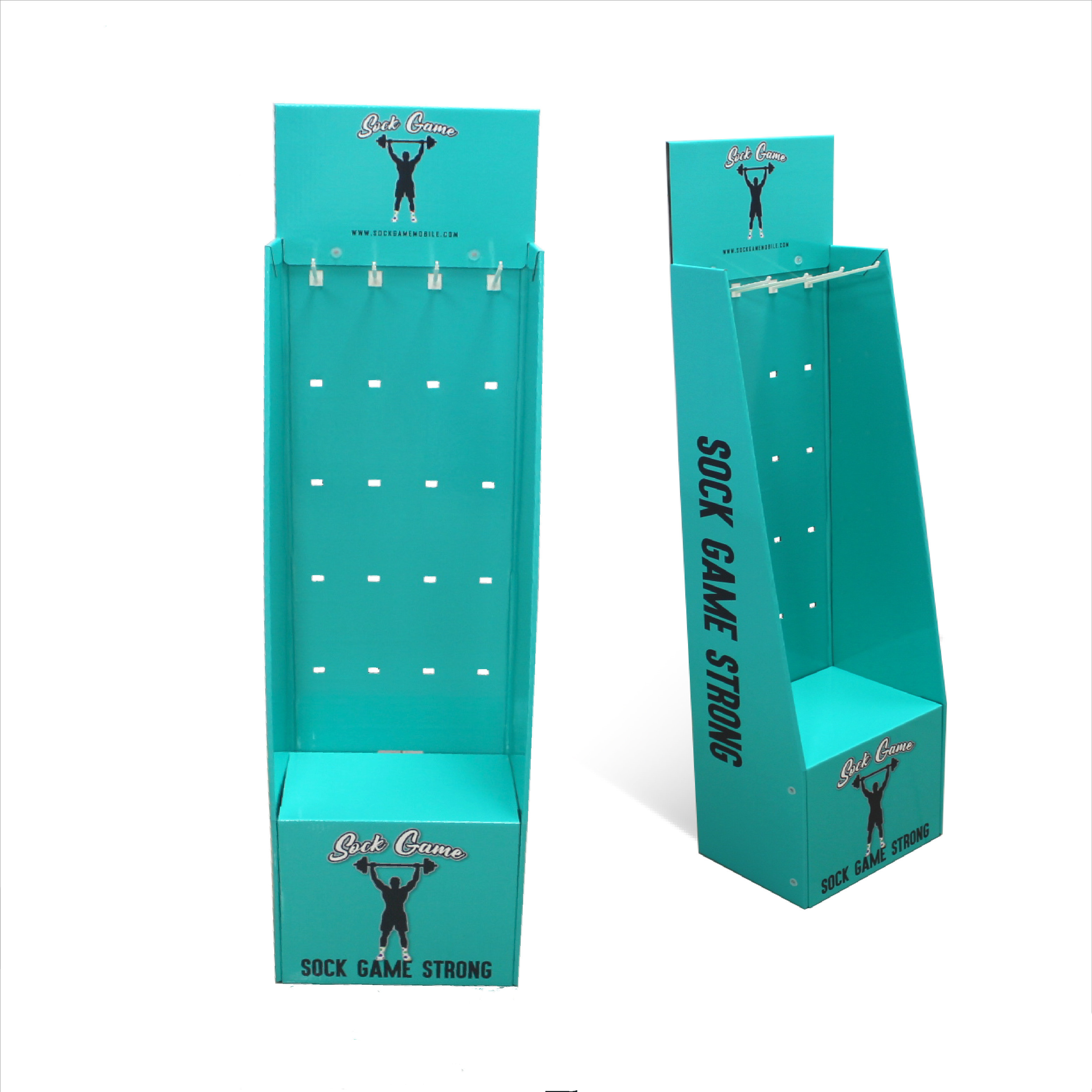 OEM/ODM Supplier Cardboard Totem Display - Corrugated Retail Pos Dipslay for Socks with Plastic Hooks – Raymin