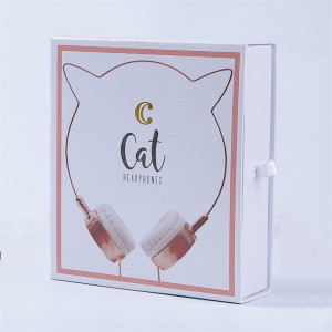 Smart Drawer Style Gift Box Set For Cute Cat Headphones