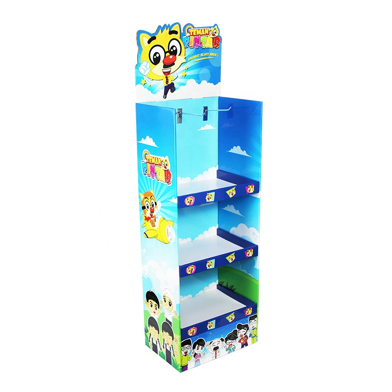 OEM/ODM Factory Cardboard T Shirt Display - Cardboard Floor Display Rack Unit for Kid Toys with 3 tiers – Raymin
