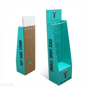 China Paper Pop POS Retail Supermarkets Rack or Cardboard Display Stand with Plastic Hooks for Hanging