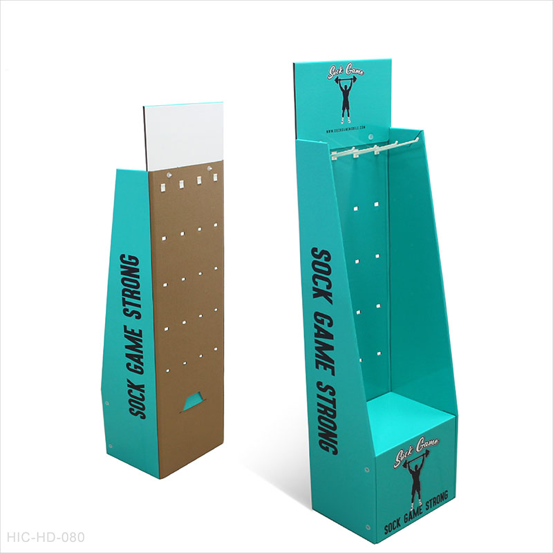 Reliable Supplier Dump Bins Retail Splay - China Paper Pop POS Retail Supermarkets Rack or Cardboard Display Stand with Plastic Hooks for Hanging – Raymin